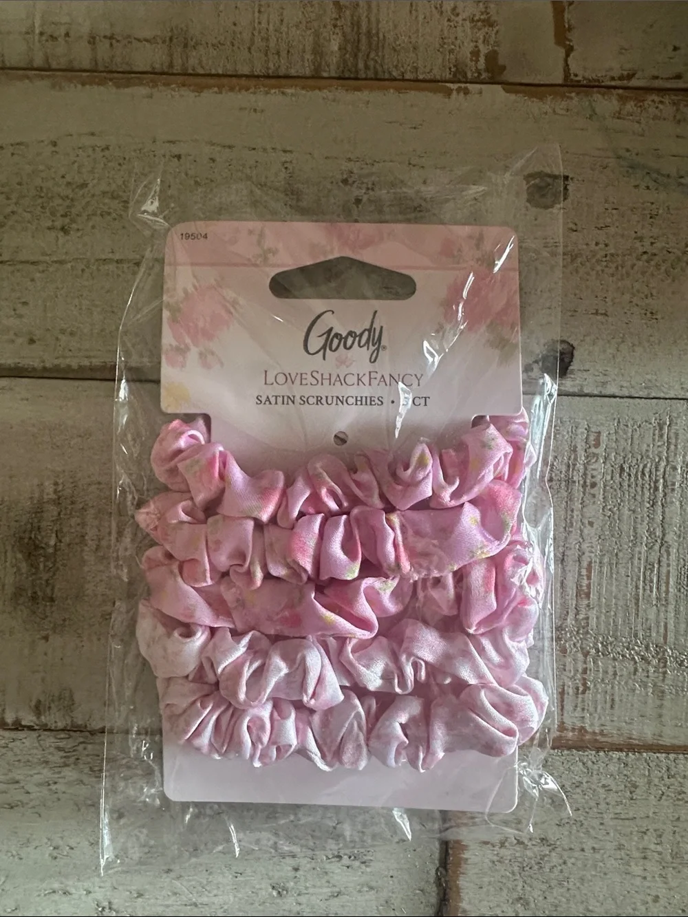 LoveShackFancy Pink Satin Scrunchies 5 Pack